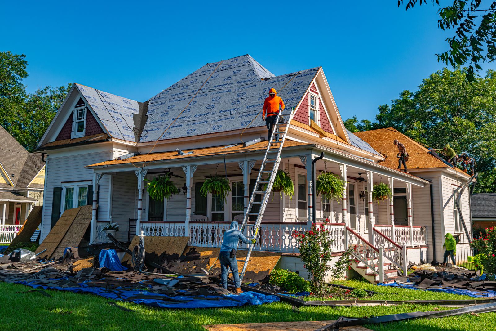 Roof replacement on a historic home in Weatherford, Texas
